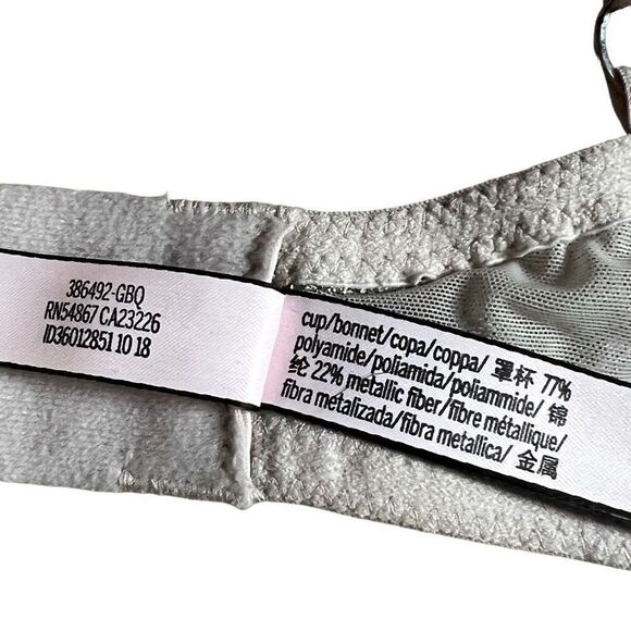 victoria’s Secret Lace Silver Push Up Shine Crystal Bra 34D - Picture 13 of 16